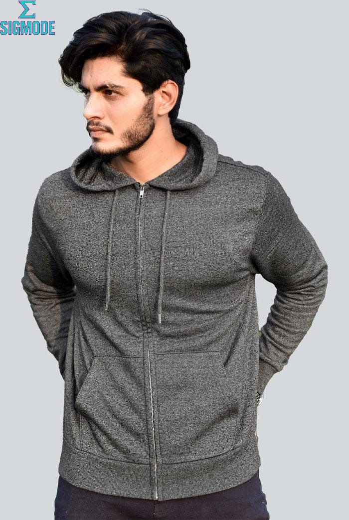 Black Fleece Zipper Hoodie - Premium Comfort Essential